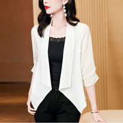 韩版雪纺通勤防晒衬衫女夏季透气薄款设计感小众空调罩衫外套