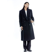 VAPOURBLUE原创设计黑色羊毛绒呢子大衣男女冬季oversize长款外套
