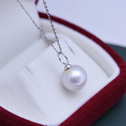 12mms925源头工厂淡水白紫珍珠11正圆强光细微瑕银女性吊坠项链-