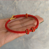 手工编织八股红绳手链女款半成品，手绳可调节婴儿童可穿黄金转运珠
