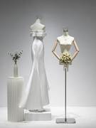 婚纱店专用模特展示架全身女装礼服，秀禾人台服装模特，道具女半身架