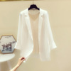 2021夏季韩版纯色百搭雪纺，小西装外套，白色网红防晒衣披肩上衣