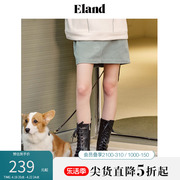 eland衣恋半身裙女夏灯芯绒短裙，女士纯棉休闲甜美a字裙春夏