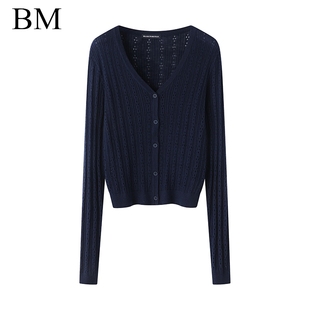 bm夏季镂空冰丝针织，开衫外套bm薄款空调针织防晒衣