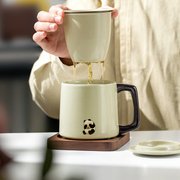 马克杯陶瓷带盖情侣定制熊猫伴手礼办公室水杯茶水分离家用泡茶杯