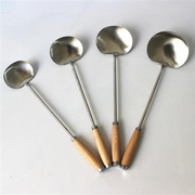 不锈钢炒勺炒菜勺子厨师餐馆，贵州家用创意无磁长柄，锅铲子汤勺厨具