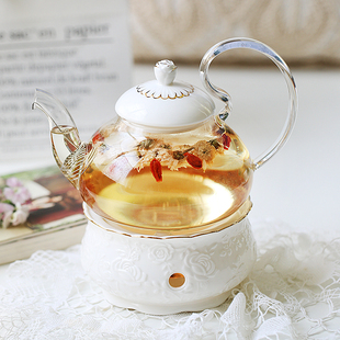 陶瓷玻璃蜡烛水果茶壶英式下午茶，茶具欧式花茶杯套装花茶茶具