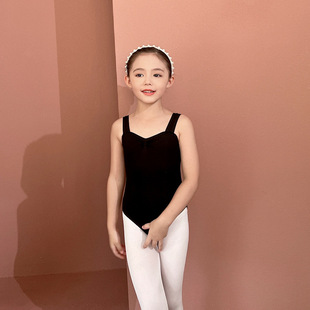 儿童舞蹈服夏季吊带，考级服女童黑色练功服分体，幼儿芭蕾舞裙练舞衣