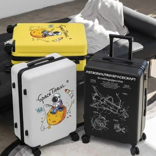 NASA行李箱个性涂鸦女卡通太空旅行密码箱男青年学生儿童拉杆皮箱