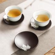 电木茶杯垫功夫茶道，茶具隔热垫子杯托日式家用黑檀木组合套装配件