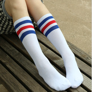韩版条纹三条杠棒球足球短袜 中筒日系女士棉原宿潮流袜