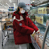 连帽羽绒服女冬季短款拼接小个子宽松韩版学生红色加厚白鸭绒外套