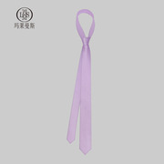 紫色领带男细窄版衬衫装饰女学院风细斜纹小众设计感手打纯色6CM