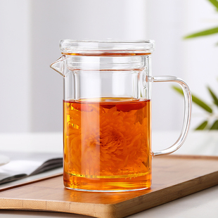 玻璃茶具套装带把泡茶飘逸杯茶分水离耐高温高硼硅鸭嘴公道杯中式