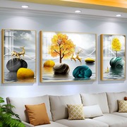 轻奢抽象沙发背景墙三联装饰画高档客厅风景挂画现代简约创意壁画