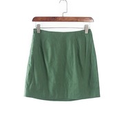香蕉系列夏季女装库存折扣，浅绿色扭结半裙y4768a
