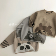 熊+猫=熊猫?萌一脸~韩版秋冬儿童卡通毛衣洋气男女宝针织打底衫森