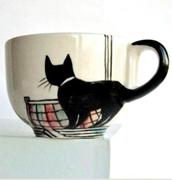 萌趣可爱猫猫造型水杯创意可爱手绘猫咪马克杯咖啡杯牛奶杯礼物