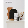 colorhunter ins风实木黑色摆件边柜桌面复古装饰酷黑木质装饰板