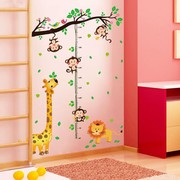 儿童房间布置长颈鹿身高贴纸幼儿园，墙面装饰墙贴卡通贴画墙纸自粘