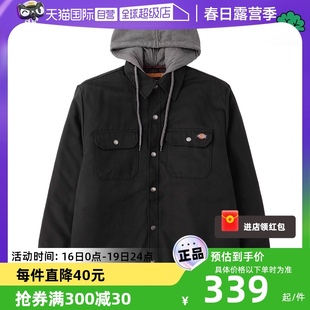 自营Dickies男士假两件连帽宽松大码工装夹克潮牌棉服外套冬