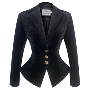 冬季厚款西装外套收腰黑色气质正肩保暖高级感正装休闲职业装套装