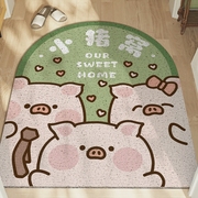 小猪猪入户门地垫家用进门pvc丝圈脚垫，玄关防滑门垫卡通可爱地毯