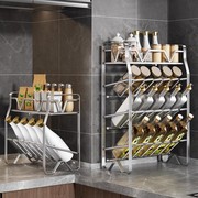不锈钢厨房调味品置物架台面壁挂收纳用品调味瓶斜放式调料架子