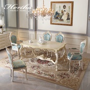赫莎宫廷式法式家具客厅，餐桌椅欧式小户型手工金箔，彩绘吃饭桌子p2