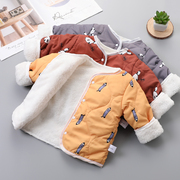 婴儿秋冬装衣服女宝宝，加绒棉袄1岁2儿童外套，3个月6男童装保暖棉衣