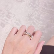时尚戒指女素圈三环三色食指，精致潮人个性，网红轻奢小众设计2023款