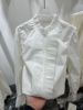 高级感纯色花边喇叭袖白色衬衫女2024春季设计感小众甜美上衣