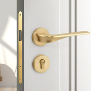 室内亚光金铜拉丝色轻奢分体套装简约卧室磁吸静音房门现代木门锁