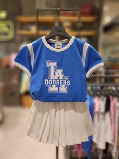 韩国直邮mlb儿童女，款纯棉t恤短裙，套装7fs1v0543