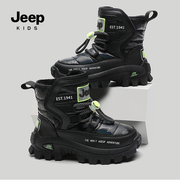 jeep吉普童鞋儿童雪地靴，男童2023冬季加绒加厚棉鞋女孩雪地棉