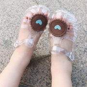 夏季男女宝宝卡通饼干中小儿童小孩果冻沙滩鞋罗马镂空凉鞋子