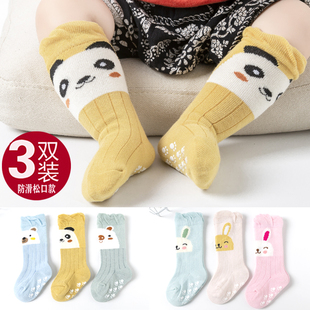 婴儿长筒袜纯棉春秋宝宝，袜子可爱松口0-1-3岁秋冬防滑地板袜2