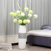 落地花瓶摆件欧式客厅卧室，简约白色现代电视柜，装饰大花瓶家装干花