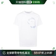 香港直邮givenchy男士白色，印花t恤bm70qe3002-100