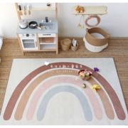 高档ins风韩国宝宝爬行垫儿童玩具地毯法兰绒彩虹地垫游戏垫