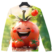2023秋季款3d数码印花个性，创意可爱蔬菜，水果图案男女款百搭卫衣