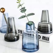 欧式灯塔型玻璃花瓶水培家用创意，透明花瓶客厅，水养桌面摆件插花瓶