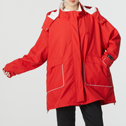 阿迪达斯红色外套女子新年款运动服2024春季连帽夹克HZ2995