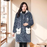 冬季棉服女中长款2023韩版宽松显瘦加厚连帽外套保暖棉袄棉衣