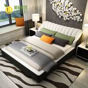 皮艺床现代简约卧室，家居双人床1.81.5米婚床韩式皮艺床软床
