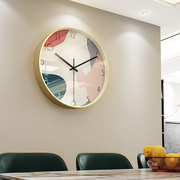 北欧家用钟饰时钟客厅，挂式轻奢现代简约钟表，个性创意背景挂墙挂钟