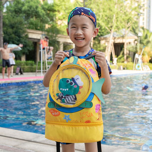 可爱游泳收纳包儿童(包儿童)干湿分离防水沙滩包双肩(包双肩)衣服收纳袋卡通游泳包