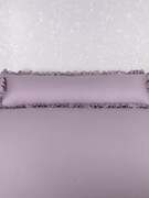 纯棉双人枕套长款一体，纯色带花边，加长全棉枕头套1.21.51.8米