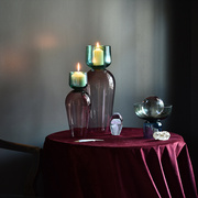 拐角工艺彩色玻璃插花花瓶欧式家居摆件软装设计装饰品