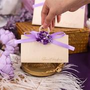 结婚婚礼订婚伴手礼空盒，大喜糖袋，糖果盒森系紫色2023喜糖盒子